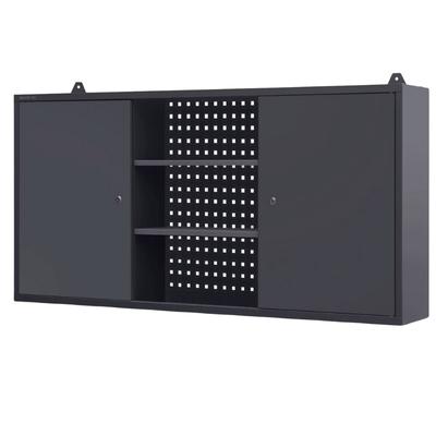 Jan Nowak Hängeschrank Werkstatt abschließbar BEN Metallschrank hängend | Werkstattschrank Werkzeugschrank Wandschrank Garage, 60x120x20cm Anthrazit