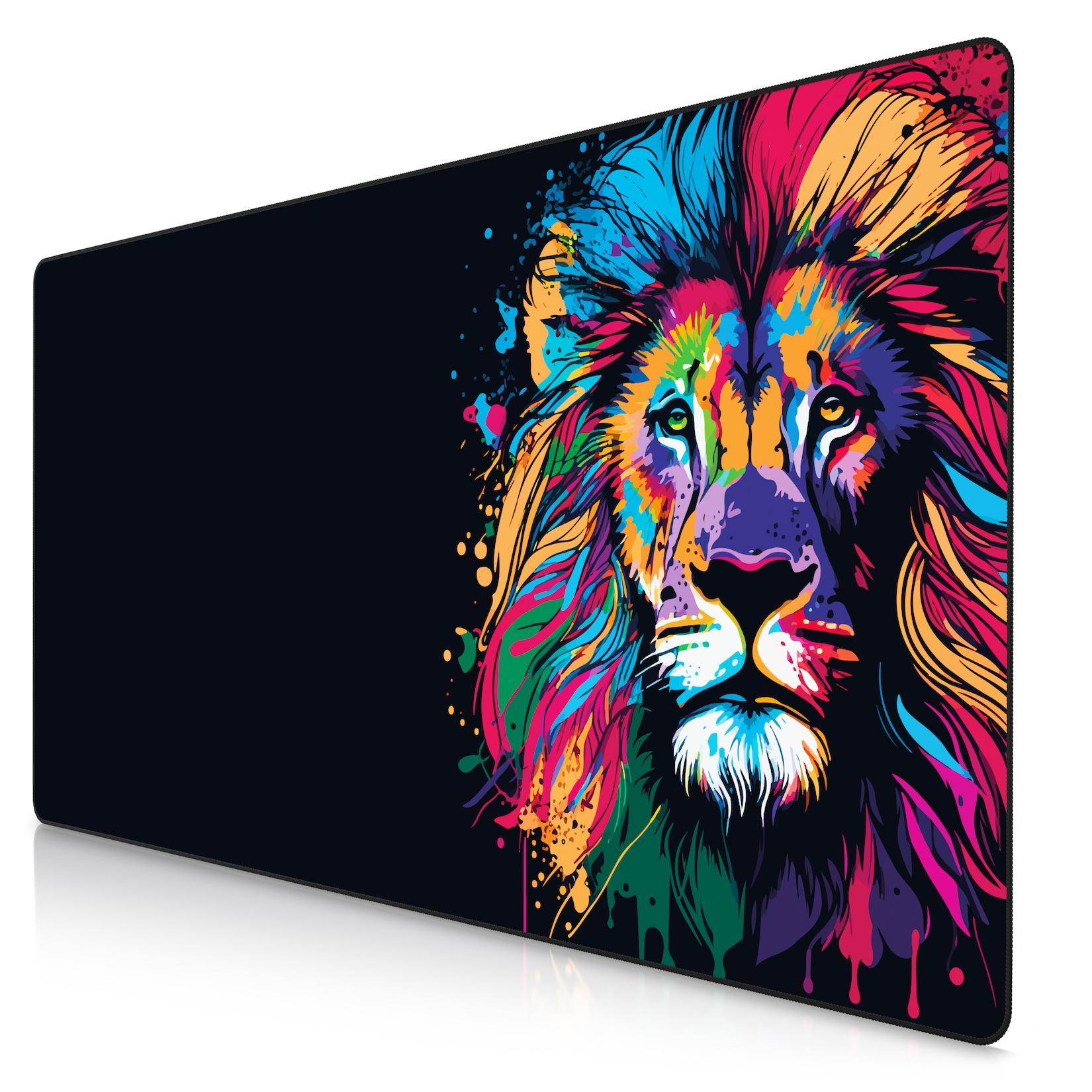 Titanwolf Gaming Mauspad XXXL Speed Gaming Mousepad 1200x600 mm, Deskpad, rutschfest & abwaschbar, für Speed & Präzision, Colour Lion