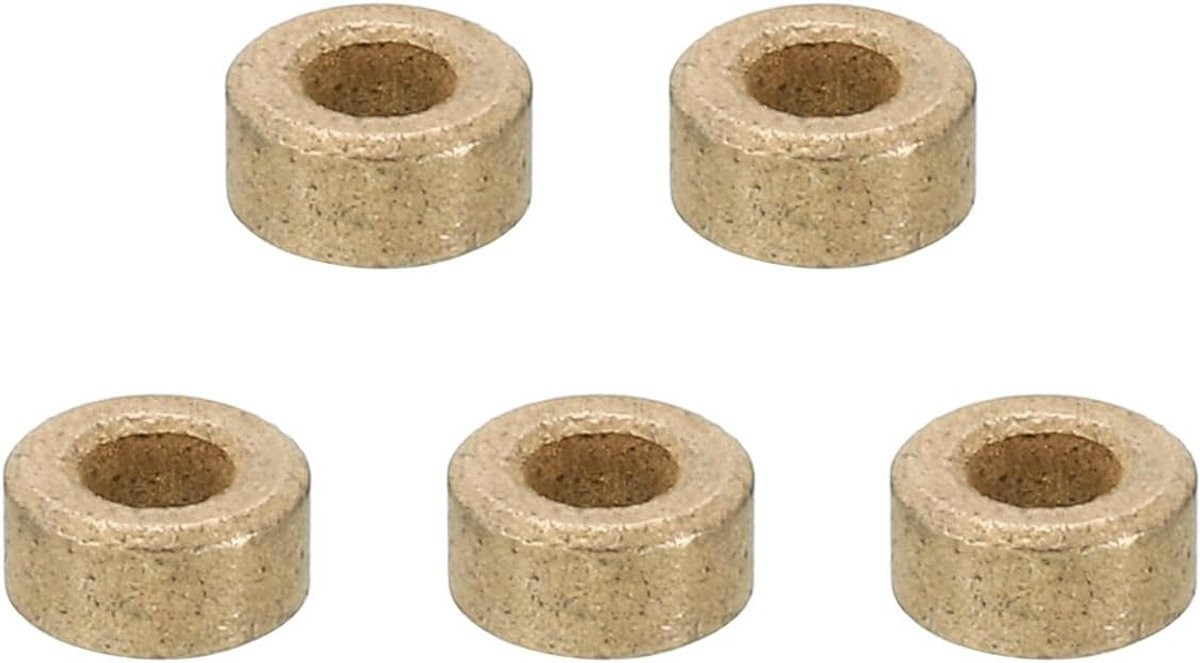 Set van 5 messing afstandhouders M3, Binnendiameter: 3 mm, Buitendiameter: 6 mm, Lengte: 3 mm
