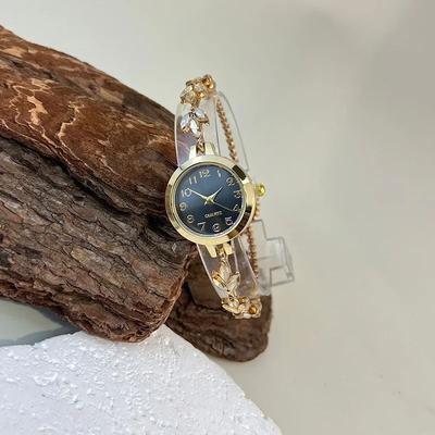 Uplift Picks Elegant Womens Bracelet Watch Diamond Quartz Ladies Watch With Arabic Numerals black