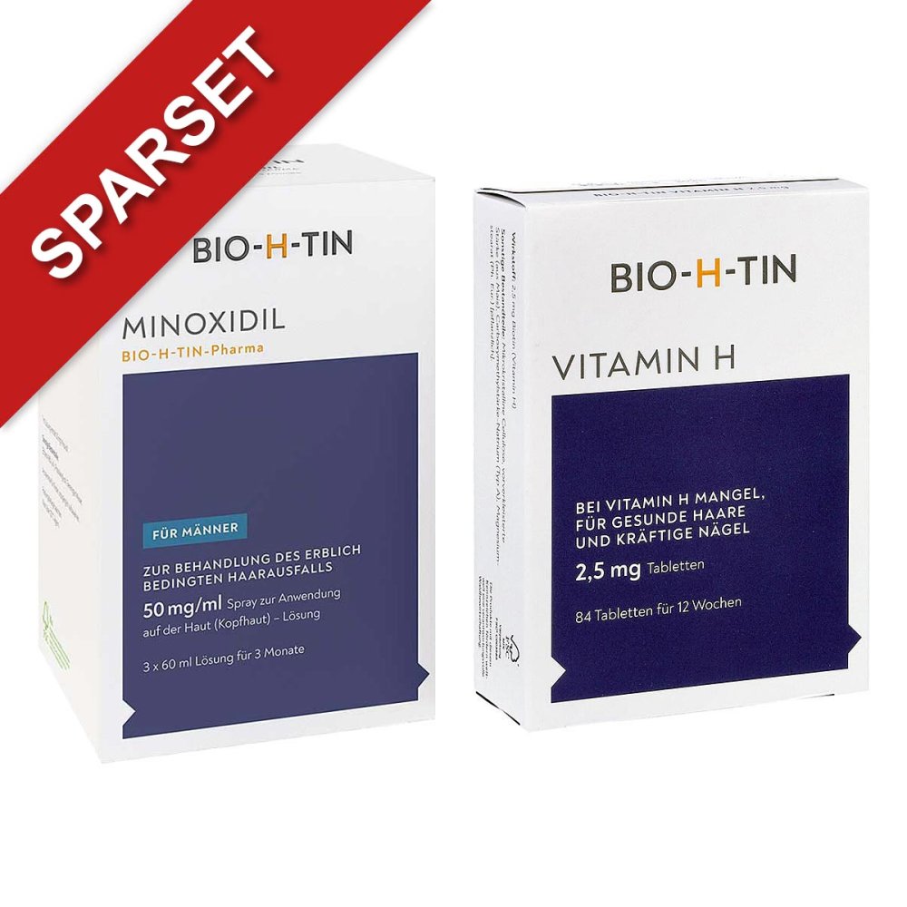 Dr. Pfleger Arzneimittel GmbH BIO-H-TIN Minoxidil 50mg/ml Männer + Vitamin H 2,5 mg Tabletten 08104513