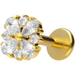 Titan Labret mit Innengewinde KRISTALLORNAMENT