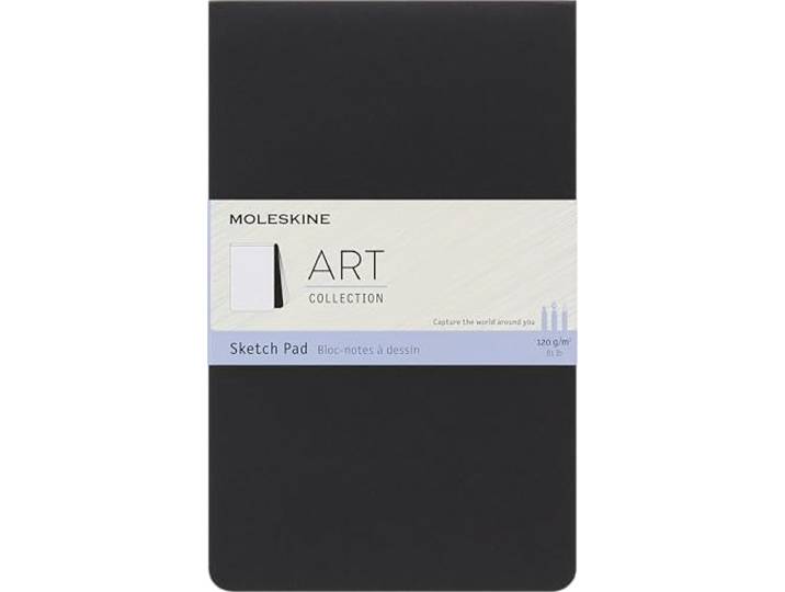 Carnet Moleskine Art Sketch Pad\, Bloc à croquis\, Papier pour crayons\, fusain\, stylos\, stylos-plume et feutres\, Couverture souple\, Noir\, Large 13 x 21 cm\, 48 pages