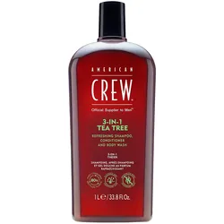 1L American Crew 3In1 Tea Tree Shampoo, Conditioner & Body Wash