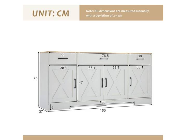 Buffet blanc moderne armoire multifonctionnelle en bois armoire de salon-salle à manger buffet blanc avec décoration