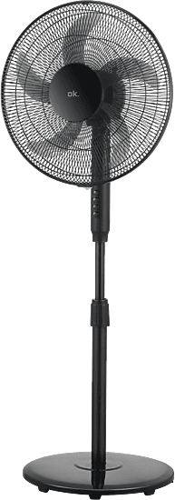 Ventilador de pie - ok. OSF 45326 B ES, 40W, 3 Velocidades, 5 Aspas, Oscilación, Negro