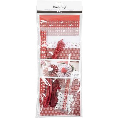 Creativ Company DIY Sets Papierdeko, Papierfiguren Kreativ-Mix, Papierausschnitt, Rot, Weiß, Kreativ Box