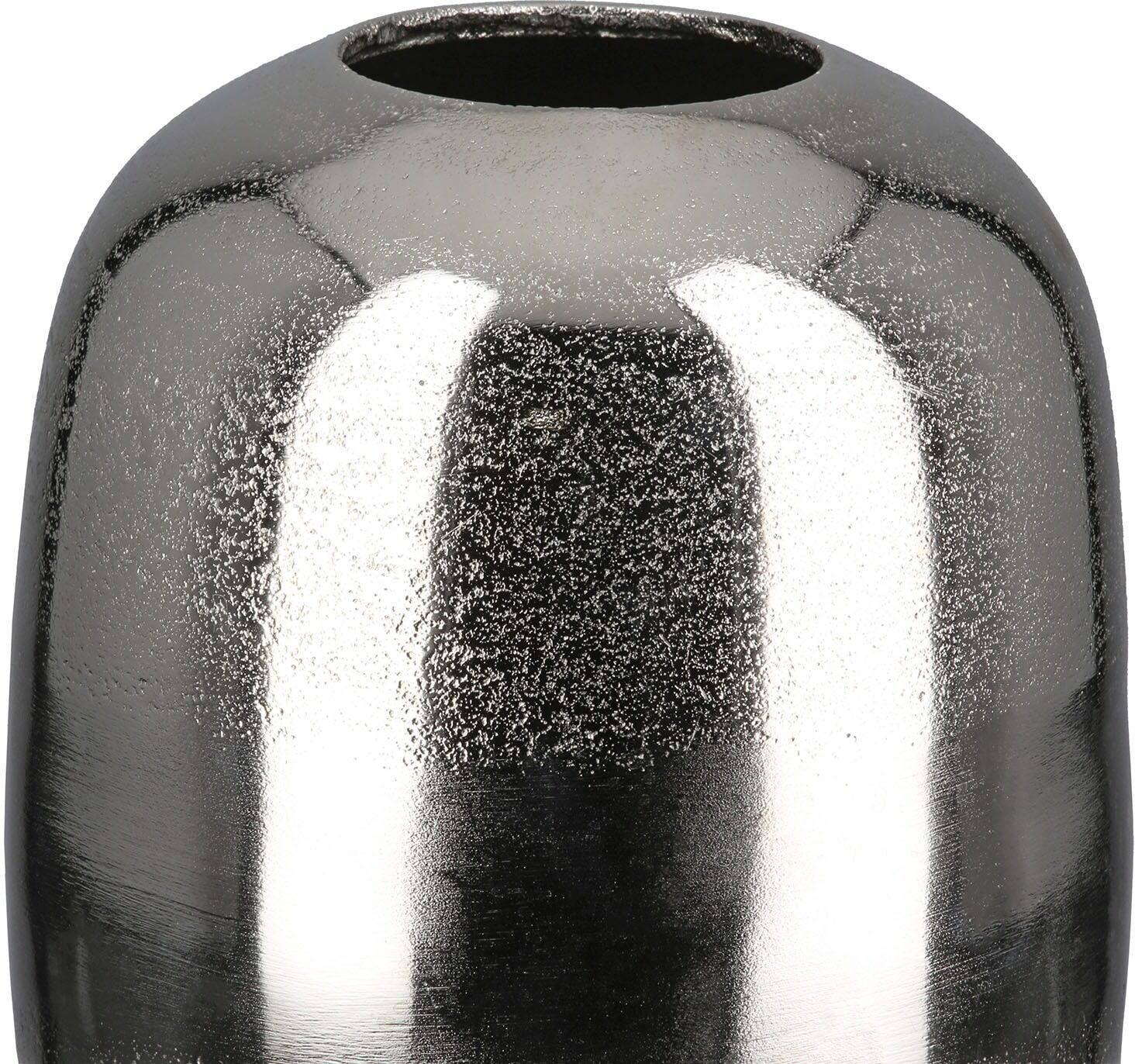 Tischvase GILDE "Vase Rocket", silberfarben, B:23cm H:29cm T:23cm, Aluminium, Vasen, Tischvase silberfarben B/H/T: 23cm x 29cm x 23cm