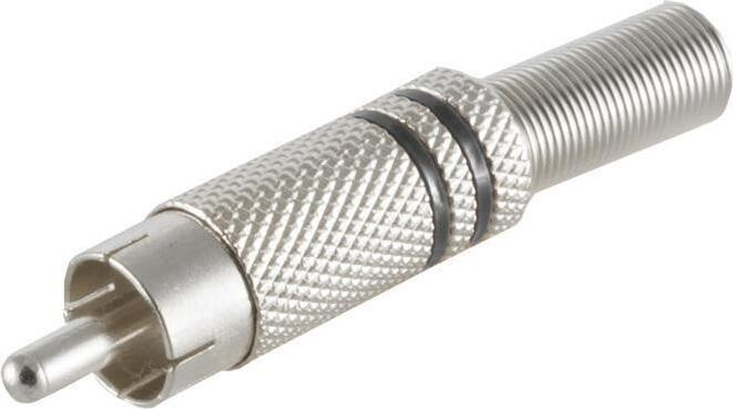 S-Impuls Cinchconnector met zwarte markering van metaal