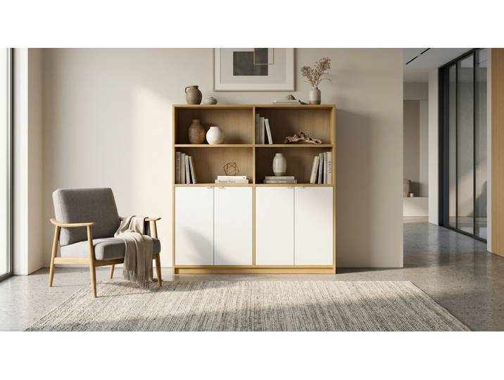 Étagère en bois véritable avec de nombreuses options - bibliotheque Placage de bois Chêne huilé