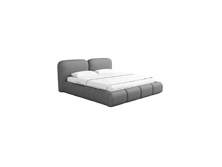 Design Polsterbett „Mirage“ mit Ablagefach, Kunstleder Grau BLOOMINGLOFT Collection