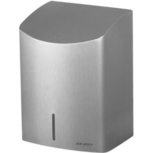 Air-Wolf Händetrockner Serie M, 10-427, Warmluft, silber, Infrarotsensor, vollautomatisch, 1600 Watt, aus Edelstahl