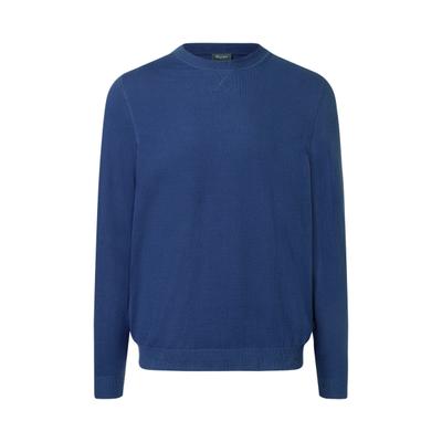 Strickpullover MAERZ MUENCHEN "Maerz Muenchen 604500 Strickjacke Herren Bekleidung", Herren, Gr. 46, blau, 99% Baumwolle, 1% Elasthan, Rundhals, Pullover Strickpullover