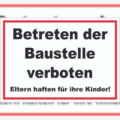 HB-Druck Betreten der Baustelle Aufkleber schwarz-weiß-rot A0 (841x1189mm)