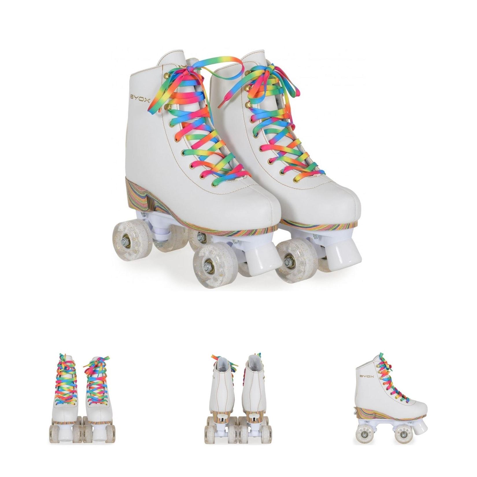 Byox Rollschuhe Donna weiß, PU-Rollen mit Glitzer, ABEC-5 Lager, versch. Größen Gr. 27-30