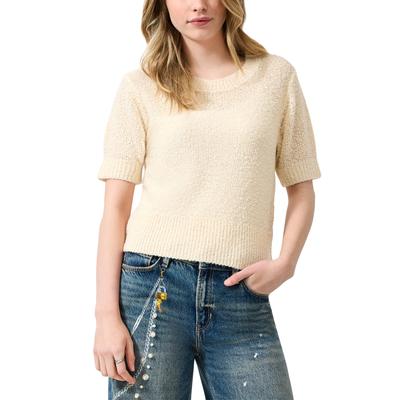 Strickpullover QS, Damen, Gr. XXL, beige (ecru), Strick, Obermaterial: 100% Polyacryl, unifarben, normal hüftbedeckend, Rundhals, Bündchen, Pullover Strickpullover, Halbarm-Strickpullover
