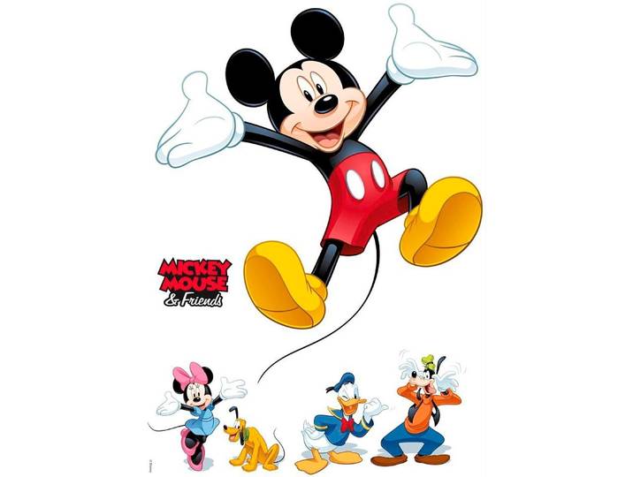 Wandtattoo KOMAR Mickey and Friends - Grösse 50 x 70 cm , bunt, B:50cm H:70cm, Folie, Wandtattoos, Wandtattoo, selbstklebend, Wandsticker, Kinderzimmer