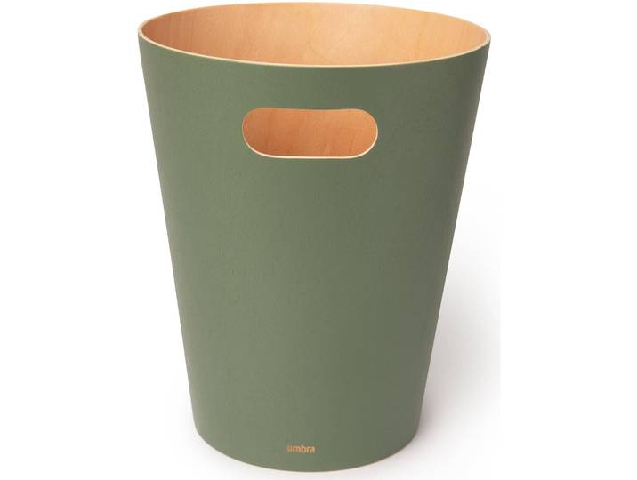 Papierkorb Umbra Woodrow 7.5 l Grün - Farbe: Nature, Tannengrün - Papierkorb
