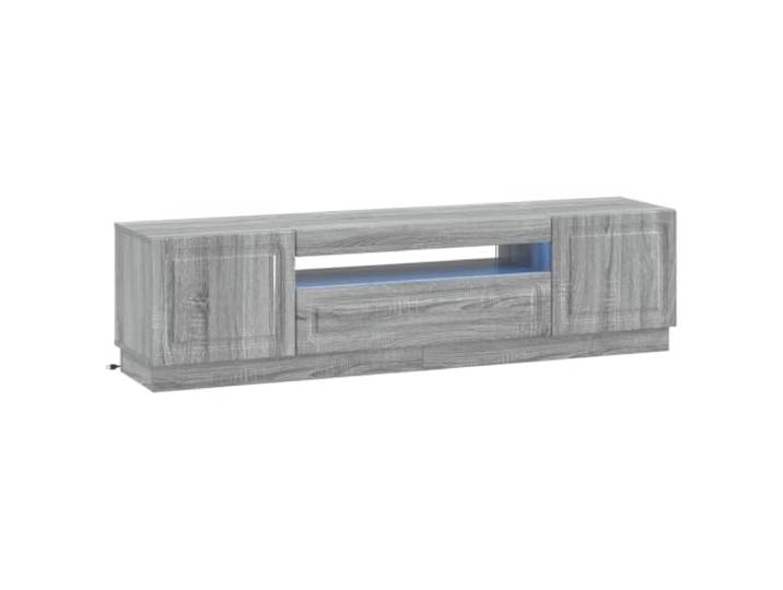 TV-Schrank Sonoma aus Holz, modernes Design, Grau Flexible LED-Leuchten, 90 ° drehbare Türen, schlankes Profil, Innenanwendung, Montage erforderlich, 26,7 kg