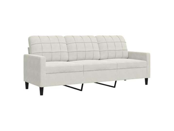 Todiikf 3-Sitzer Sofa Samt Couch 197 cm Dreisitzer Creme Weicher Samtstoff und dicke Schaumstoffpolsterung sorgen für höchsten Komfort im Schlafzimmer oder Leseecke.