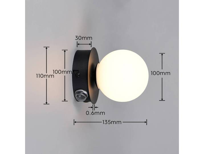 Trio Lighting Wandlampe Alfio, schwarz, für Badezimmer, Metall, Modern, Wandleuchte, Wandlampe Innen