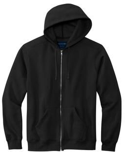 Volunteer Knitwear VL130ZH Chore Fleece Full-Zip Hoodie in Deep Black size XL   Cotton/Polyester Blend