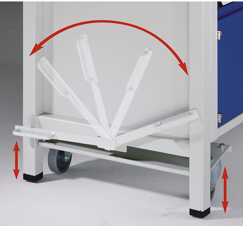 Kompaktwerkbank, fahrbar, fahrbar, mit 2 Schubladen und 2 Schränken, Breite 1500 mm ANKE