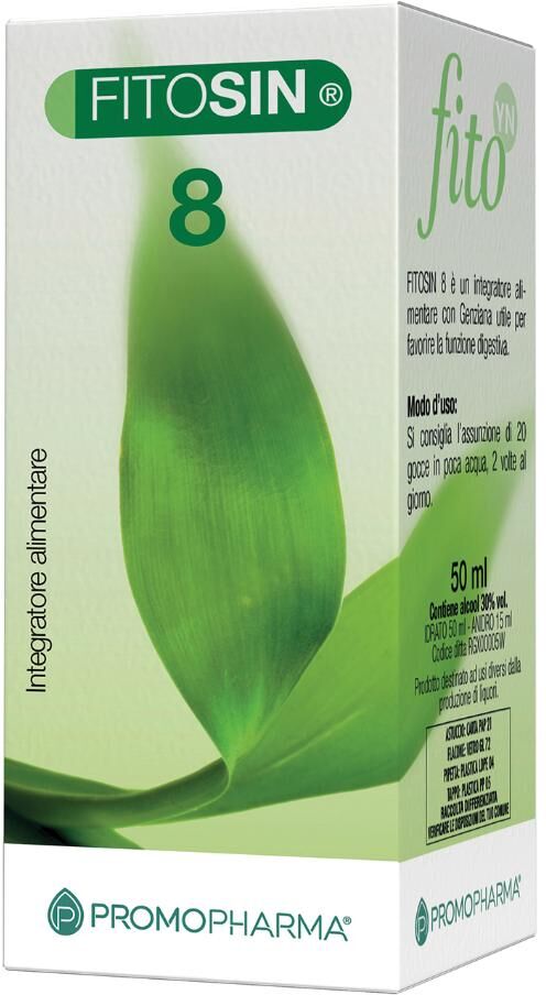 PROMOPHARMA SpA Fitosin 8 Gocce 50ml - Integratore Naturale per il Benessere Gastrointestinale