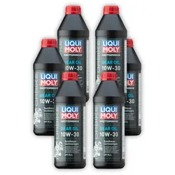 6x Getriebeöl LIQUI MOLY 3087 Motorbike Gear Oil 10W-30 1 Liter