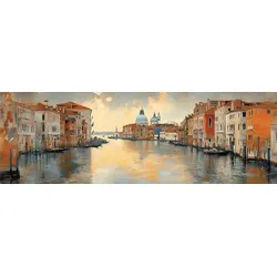 EUROART Wandbild 60 x 180 cm Venice II Kunststoff Grau