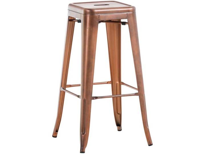 Tabouret de bar chaise haute de comptoir style industriel en metal cuivre TDB10315