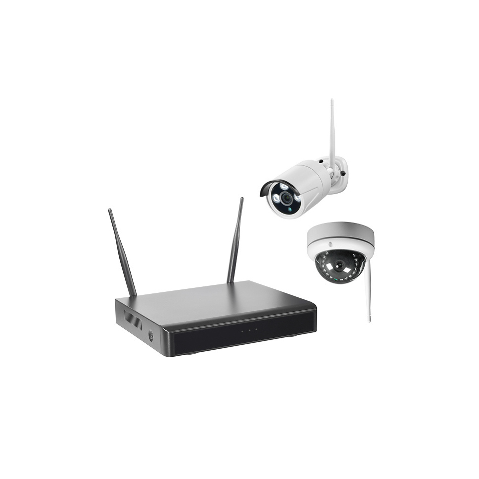 WLAN-NVR mit 2 Außenkameras, 2TB HDD, WiFi