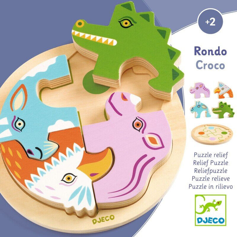 Puzzle Relief 4 pcs Rondo Croco - Djeco