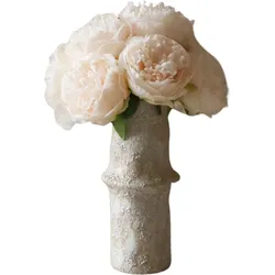 Botane Künstlicher Blumenstrauß Pfingstrosen 33 cm, creme