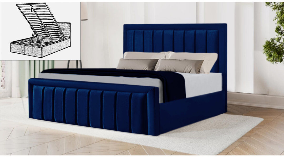 Brayden Studio Belmiro Storage Bed Blue Small Double (4')