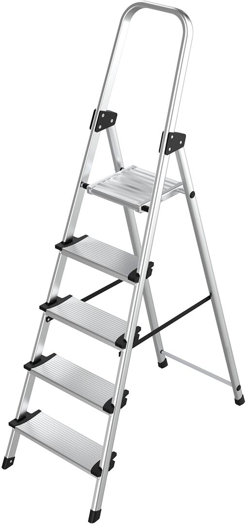 BriCor Escalera Doméstica Aluminio 5 Peldaños Anchos. Aluminio