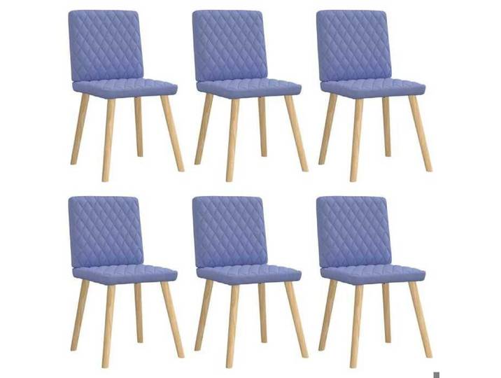 Chaises - JILI MAISON - Scandinave - bleu jean tissu(Lot de 6) LV458