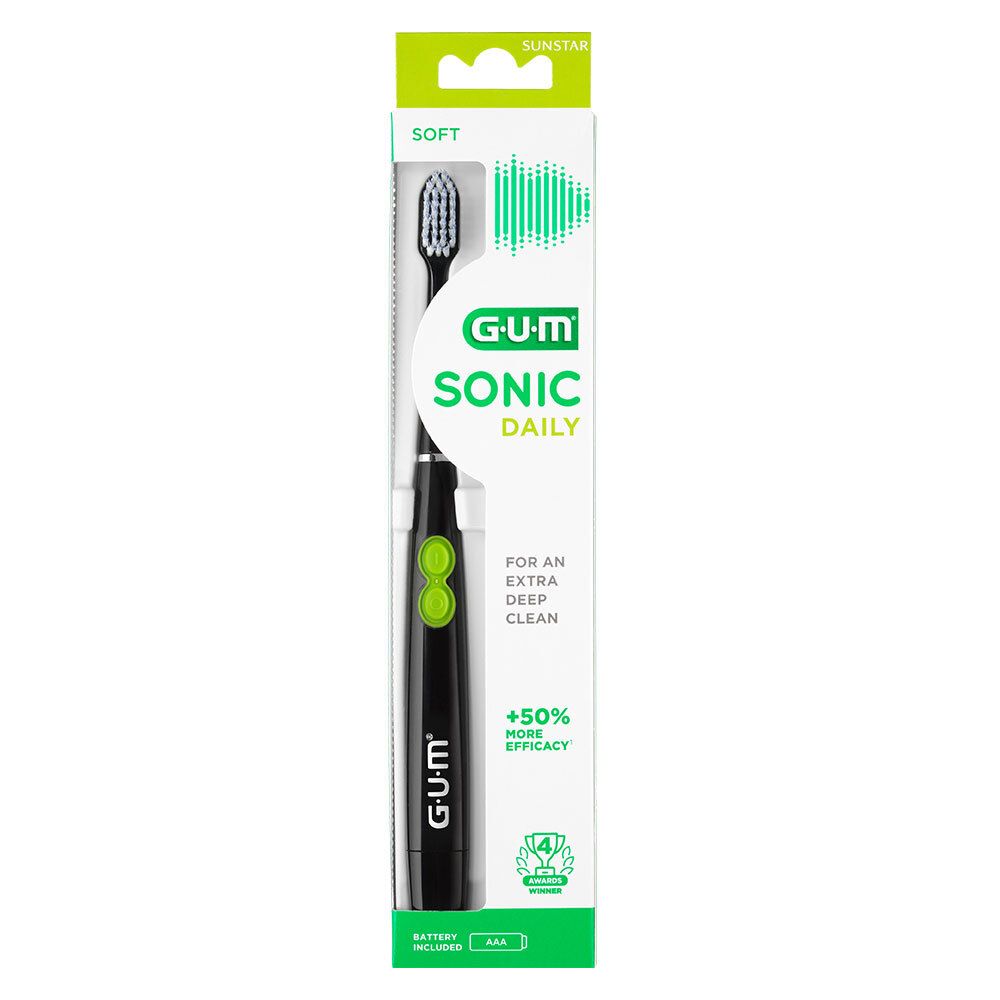 GUM Sonic Daily Schallzahnbürste schwarz 1 St Zahnbürste