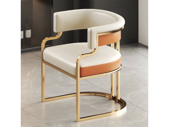 Chaises de salle à manger design Beige or jambes d'attente mode canapé chaises de luxe adultes protecteur de sol Sillas fournitures d'intérieur