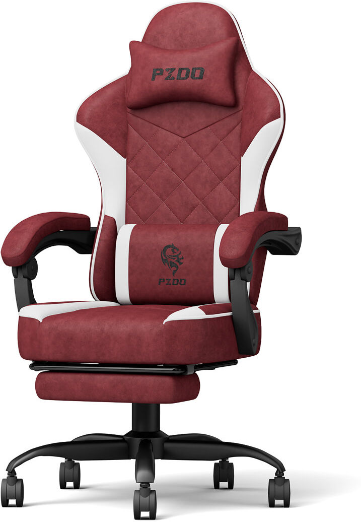 Rebrilliant Gaming Chair, Gaming Chairs for Adults, Ergonomic Computer Chair with Headrest and Lumbar Support, Reclining Pc Gamer Chairs with Footrest, Technical Red 130cm H X 54cm W X 56cm D