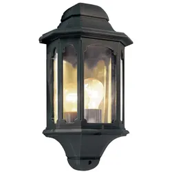 Außenleuchte Laterne Wandlampe ALU-Druckguss Schwarz H 38 cm Gartenleuchte Hof