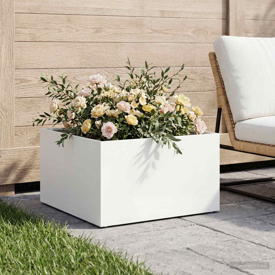 Borough Wharf Planter White 30cm H x 60cm W x 60cm D
