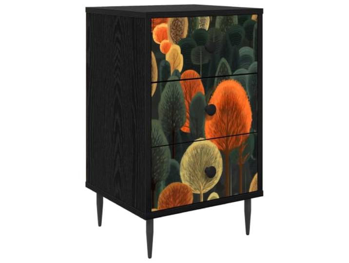 LMTYOENFG Nachttisch mit 3 Schubladen Beistellschrank 36x33x61cm Schlanker Beistellschrank fürs Schlafzimmer mit stilvoller Front, erhöhten Füßen und langlebigen Stahlknöpfen.