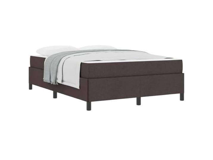 PUGYNBK Boxspringbett, Dunkelbraun, 160 x 200 cm, Stoff Fester Lattenrost, Taschenfederkern, mittlere Festigkeit, Schaumfüllung, Spanholzrahmen