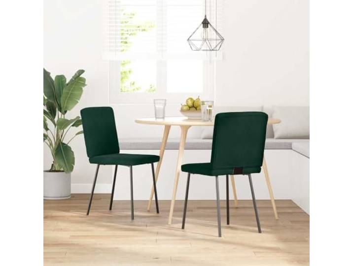 HEFZGDB 2 Stück Esszimmerstühle Dunkelgrün Samt mit Metall Holz Gestell für Wohnzimmer und Gästezimmer - Bequeme Sitzfläche mit Schaumstofffüllung und Robuster Stabilität