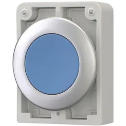 Eaton 182921 Drucktaste, RMQ-Titan, flach, tastend, blau, unbeschriftet, Frontring Metall M30C-FD-B