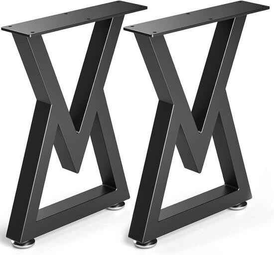 Benza V-vormige meubelpoten van zwart geanodiseerd aluminium, mat – Set van 2