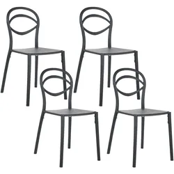 GARTENSTUHL 4er-Set Schwarz Covolo