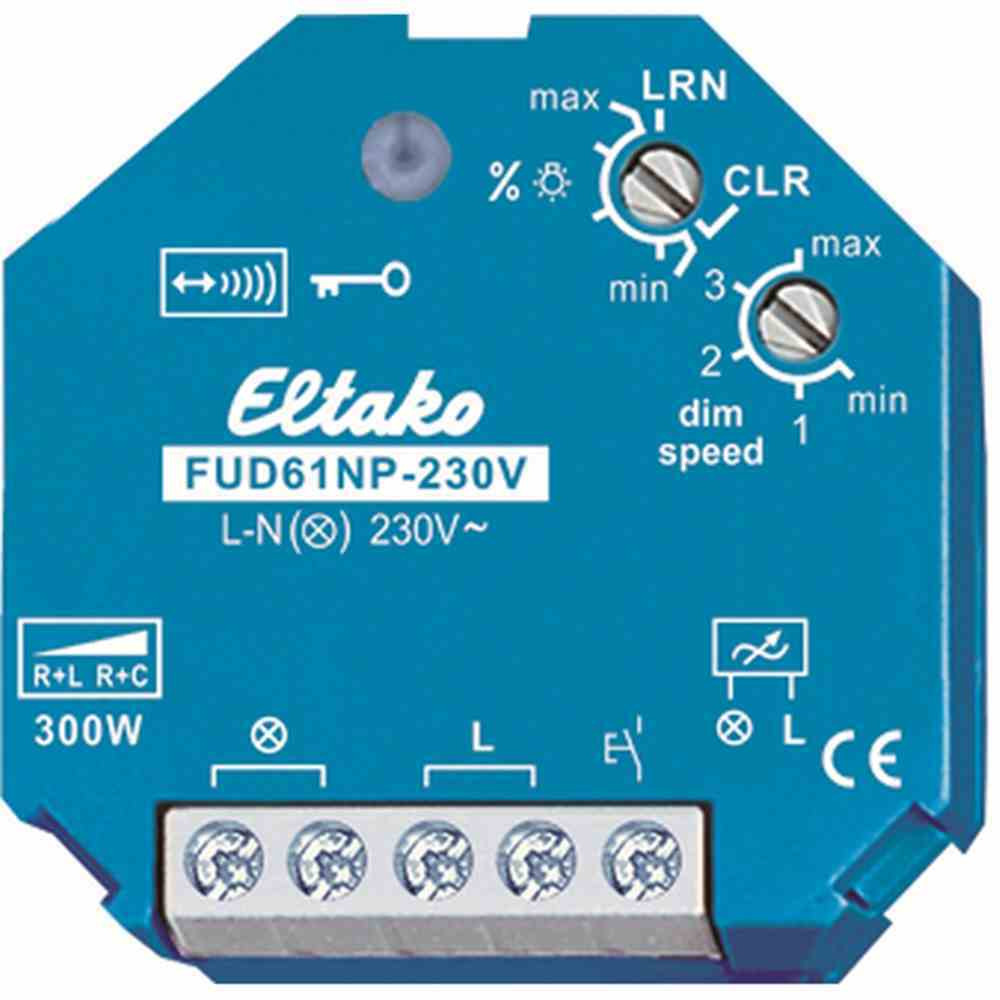 Eltako FUD61NP-230V Draadloze universele dimmer actuator voor inbouw, max. 300W