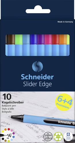 Schneider Schreibgeräte Slider Edge XB Karton-Etui 10 Stück Promotion 152260 Kugelschreiber Schreibfarbe: Schwarz, Rot, Blau